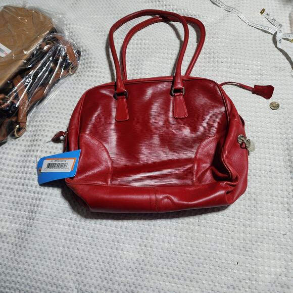ANTONIO SCEPI RED LEATHER SHOULDER BAG - Picture 9 of 13